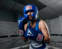 TITLE Classic USA Boxing Competition Headgear – With Cheeks -Boxing Shop CACHXBL 1