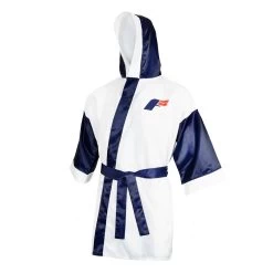 Fighting Full Length Robe -Boxing Shop FFLR WH BL 1