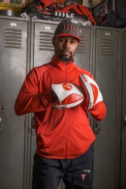 TITLE Boxing Fighting Fresh Leather Punch Mitts -Boxing Shop FFPM WH RD