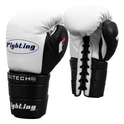 Fighting Tri-Tech Tenacious Lace Training Gloves -Boxing Shop FS3TTGL WH BK 002