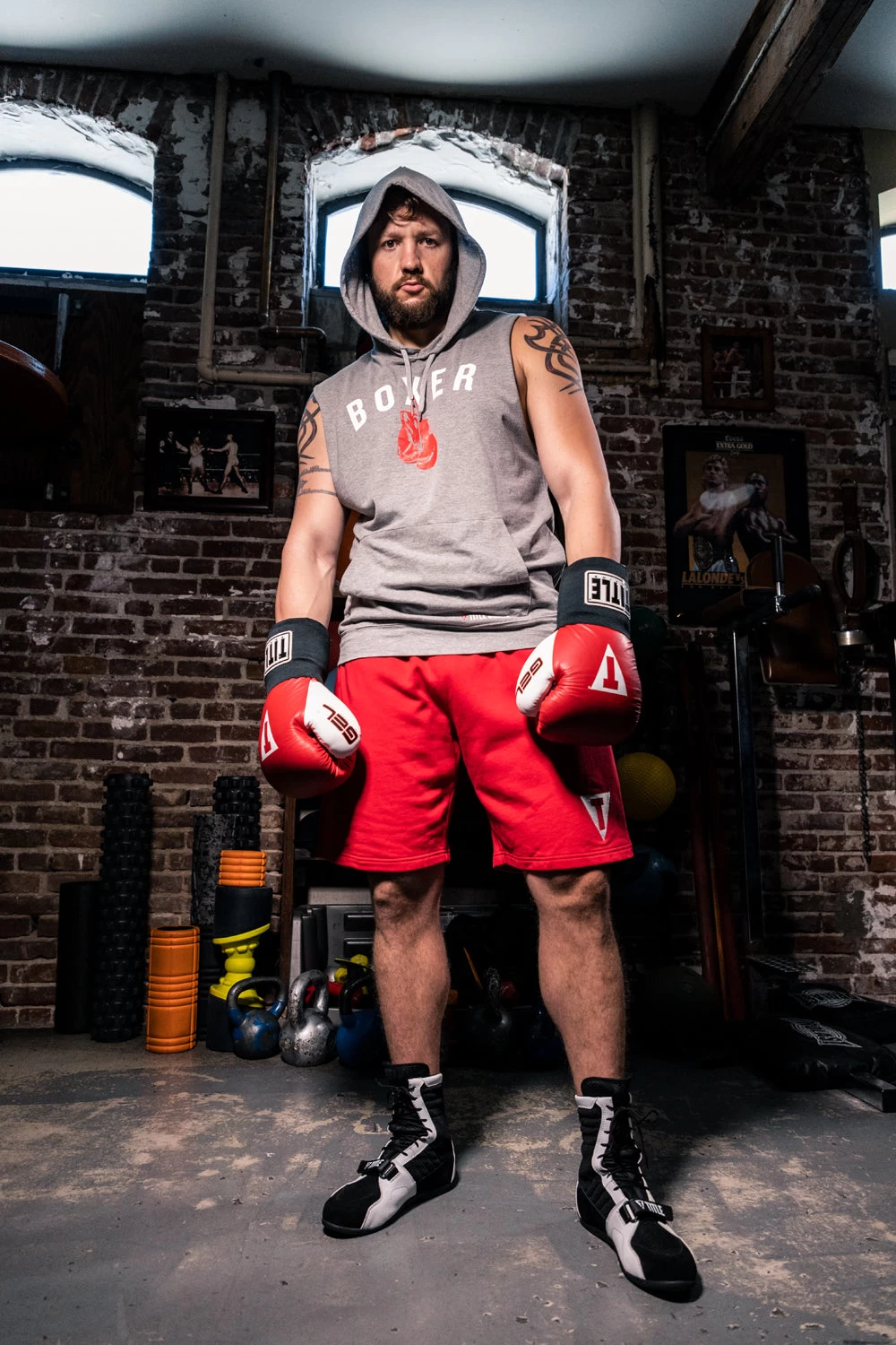 TITLE Boxing Boxer Muscle Hoodie Tee 2 TITLE Boxing Boxer Muscle Hoodie Tee - Image 2