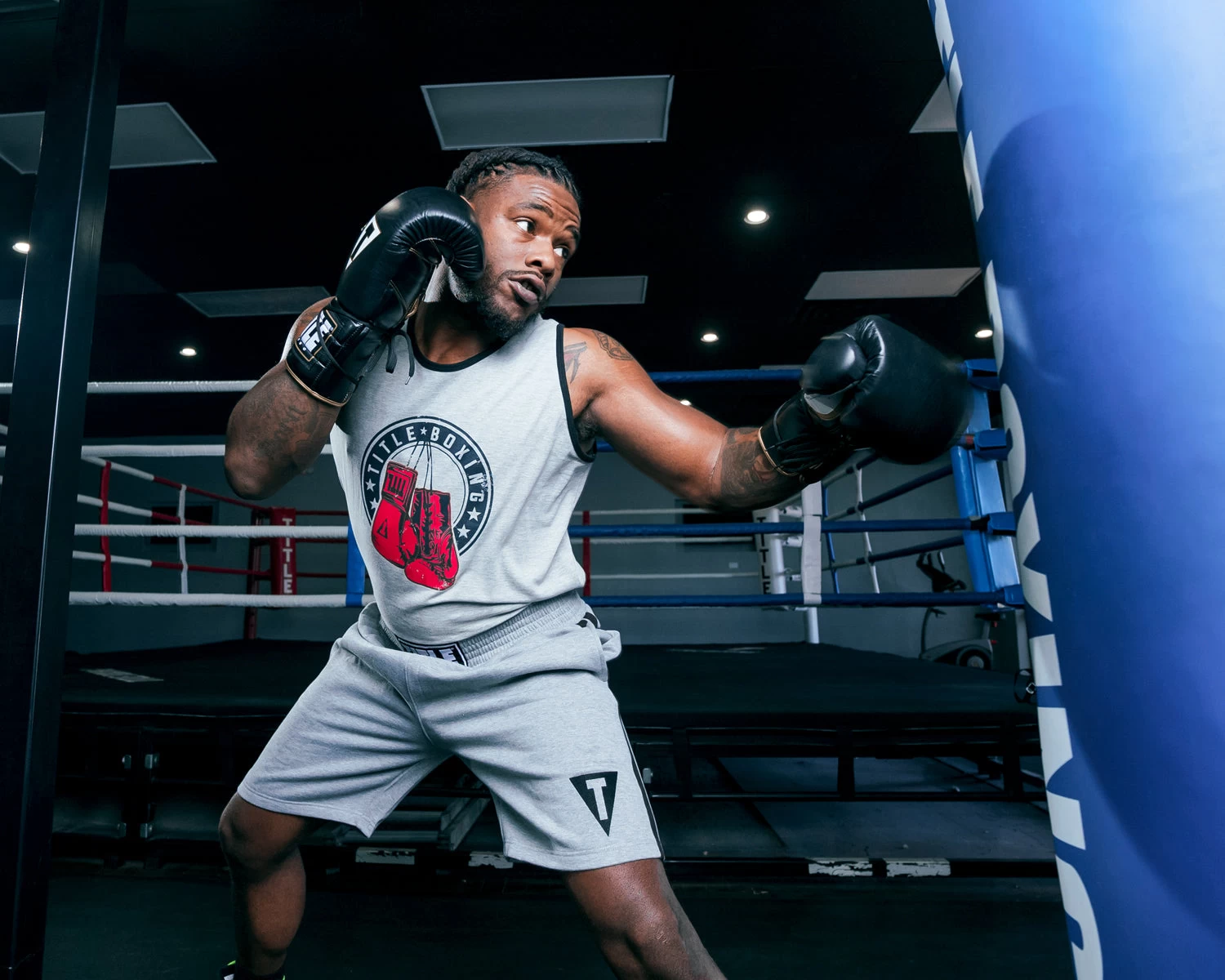 TITLE Boxing Vintage Hanging Gloves Tank 2 TITLE Boxing Vintage Hanging Gloves Tank - Image 2