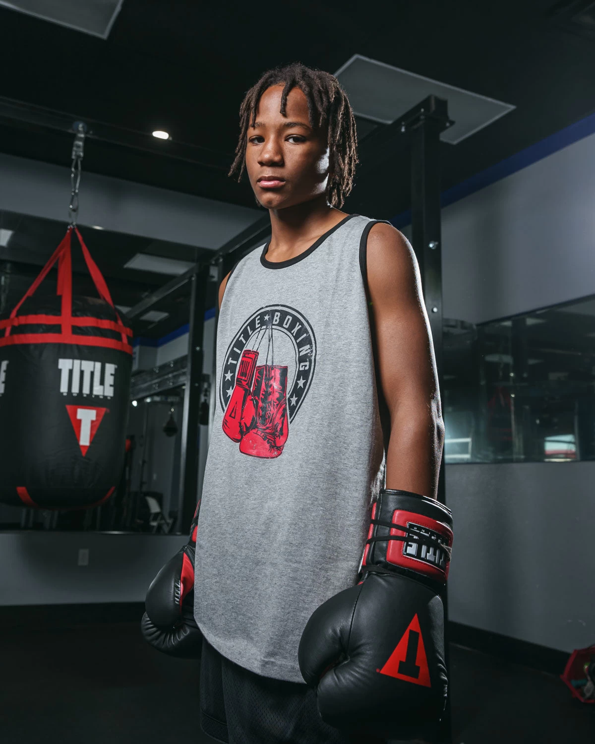 TITLE Boxing Vintage Hanging Gloves Tank 4 TITLE Boxing Vintage Hanging Gloves Tank - Image 4