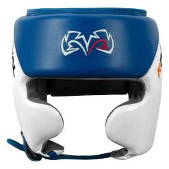 Rival Boxing Amateur Competition Headgear With Cheek Protect -Boxing Shop RHGC2C BL WH 2