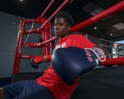 TITLE Boxing Sugar Ray Leonard 1976 Montreal Special Edition Leather Training Gloves -Boxing Shop SRLOTGBLRD 4