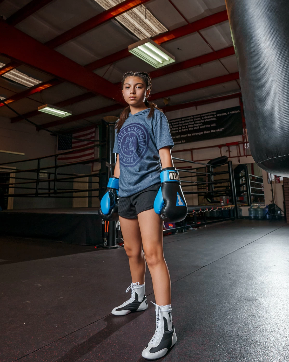 TITLE Boxing Women's Vintage Short Sleeve Hooded Tee 2 TITLE Boxing Women's Vintage Short Sleeve Hooded Tee - Image 2