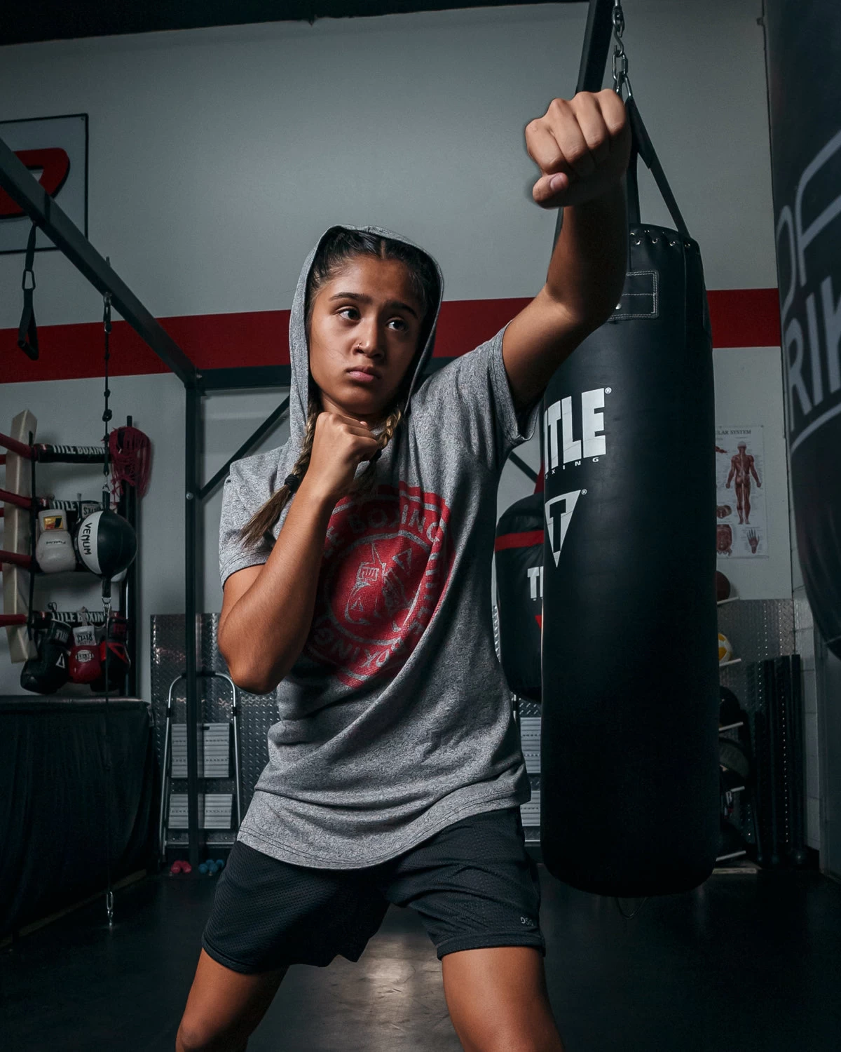 TITLE Boxing Women's Vintage Short Sleeve Hooded Tee 8 TITLE Boxing Women's Vintage Short Sleeve Hooded Tee - Image 8