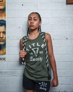 TITLE Boxing Women's Distressed Label Muscle Tank 15 TITLE Boxing Women's Distressed Label Muscle Tank -Boxing Shop TBWTS215GN 1 1