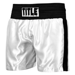 TITLE Boxing Pro Traditional Cut Trunks 33 TITLE Boxing Pro Traditional Cut Trunks -Boxing Shop TPBT3 WH BK 1