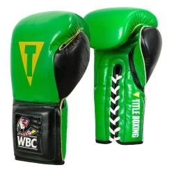 WBC By TITLE Boxing Sparring Gloves -Boxing Shop WBCSG GN BK 02