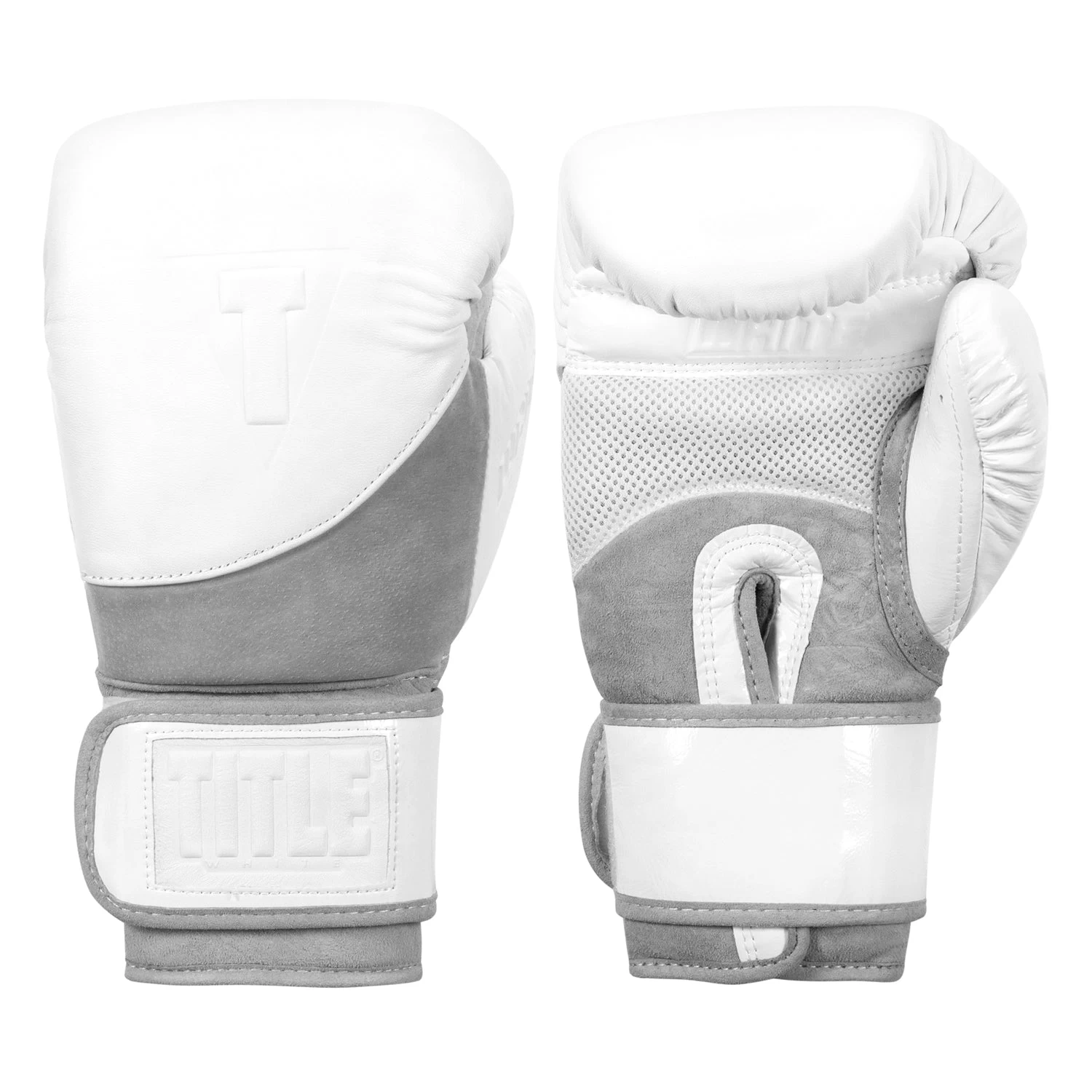 TITLE White Boxing Training/Sparring Gloves 1 TITLE White Boxing Training/Sparring Gloves