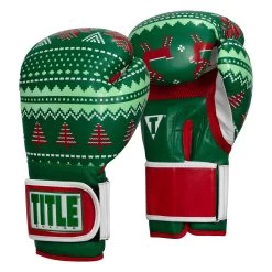 TITLE Boxing Limited Edition Deck The Halls Bag Gloves -Boxing Shop XMASBG GN 2