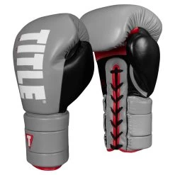 TITLE Boxing Leather Enforcer Pro Sparring Gloves -Boxing Shop XRVCSG SV BK 1