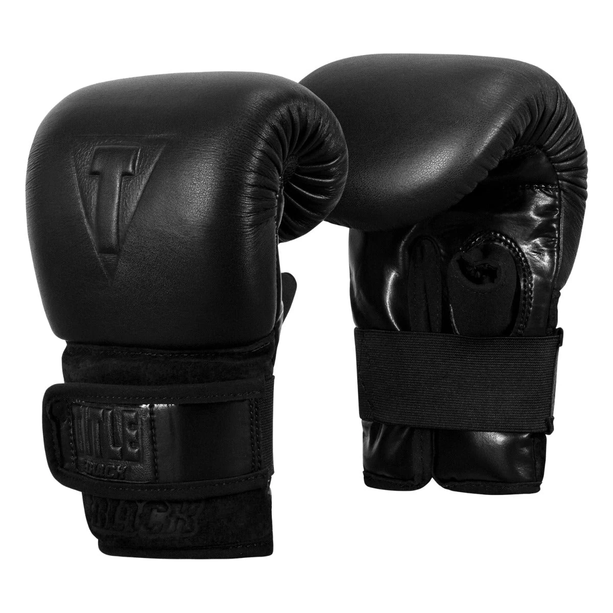 TITLE Black Old School Leather Pro Bag Gloves 3 TITLE Black Old School Leather Pro Bag Gloves - Image 3