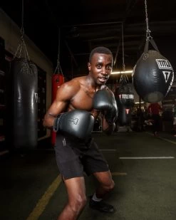 TITLE Black Old School Leather Pro Bag Gloves 12 TITLE Black Old School Leather Pro Bag Gloves -Boxing Shop bktbg bk 1