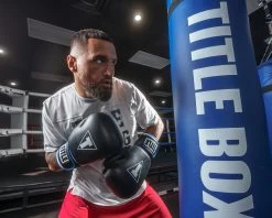 TITLE Boxing Leather Big League Training Gloves -Boxing Shop bltg2 bk bl wh 2 1