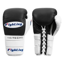 Fighting Tri-Tech Tenacious Lace Training Gloves -Boxing Shop fs3ttgl bk wh 001