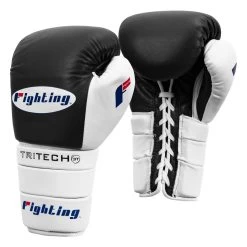 Fighting Tri-Tech Tenacious Lace Training Gloves -Boxing Shop fs3ttgl bk wh 002