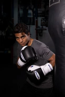 Fighting Tri-Tech Tenacious Lace Training Gloves -Boxing Shop fs3ttgl bk wh 2