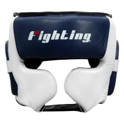 Fighting Force Leather Training Headgear -Boxing Shop ftghgt wh bl bk 2 1