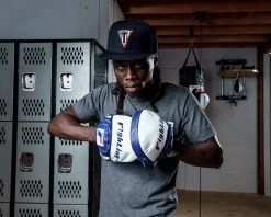 Fighting Force Micro Leather Punch Mitts -Boxing Shop ftgmpm wh bl 2