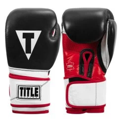 TITLE Boxing Premium Leather Performance Training Gloves -Boxing Shop lptg bk wh rd 001