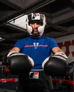 Fighting Tri-Tech Full Training Headgear -Boxing Shop matt fontanez02 fspff wh bk