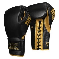 TITLE Boxing Roberto Duran Leather Sparring Gloves -Boxing Shop rdsg bk gd 02