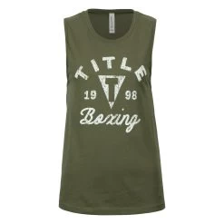 TITLE Boxing Women's Distressed Label Muscle Tank 12 TITLE Boxing Women's Distressed Label Muscle Tank -Boxing Shop tbwts215 gn 1 1