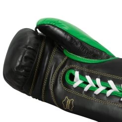 WBC By TITLE Boxing Pro Fight Leather Gloves -Boxing Shop wbcpfg bk gn 05