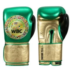 WBC By TITLE Boxing Green Belt Training Gloves 1.0 -Boxing Shop wgbtg gn gd bk 1 1