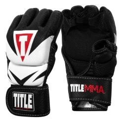 TITLE MMA Command Training Gloves -Boxing Shop xmctg bk wh 002
